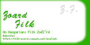 zoard filk business card